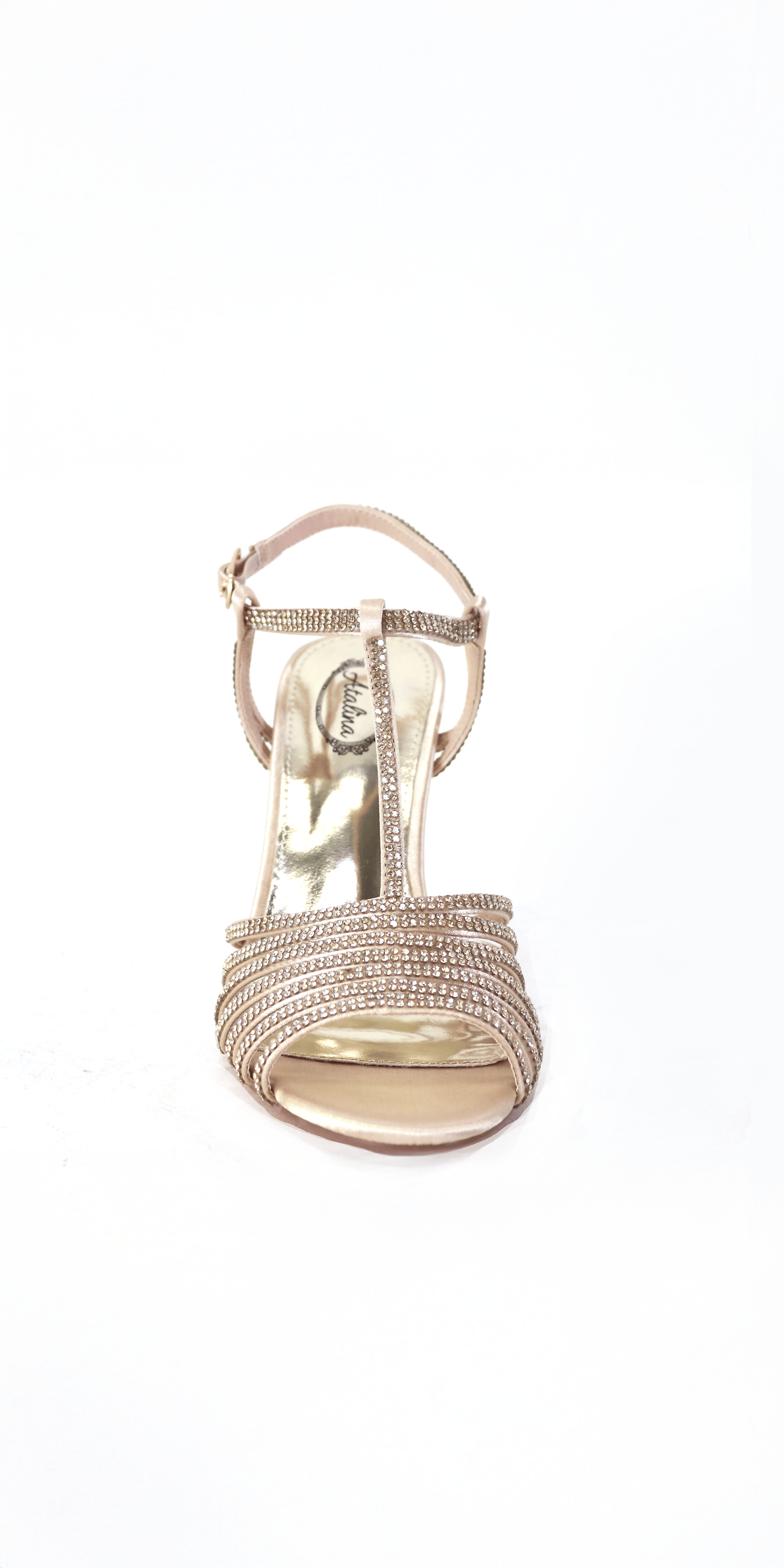 Satin Rhinestone Strappy High Heel Sandal