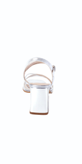 Triple Strap Lucite Rhinestone Low Heel Sandal